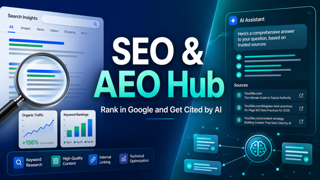 SEO & AEO Hub reveals the exact tactics to dominate Google rankings and become AI's most-cited source—but most marketers are missing