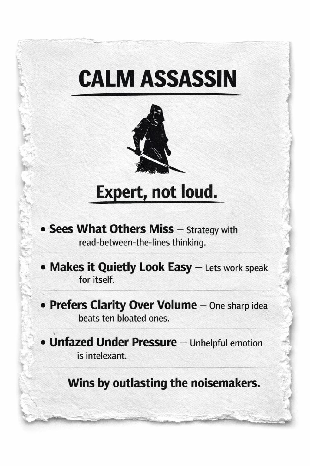 Calm Assassin Authority Style