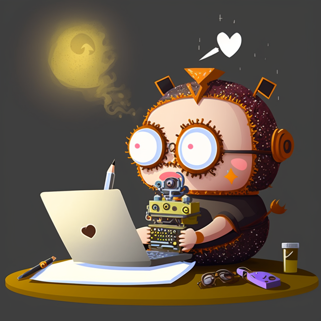 funky robot writing original