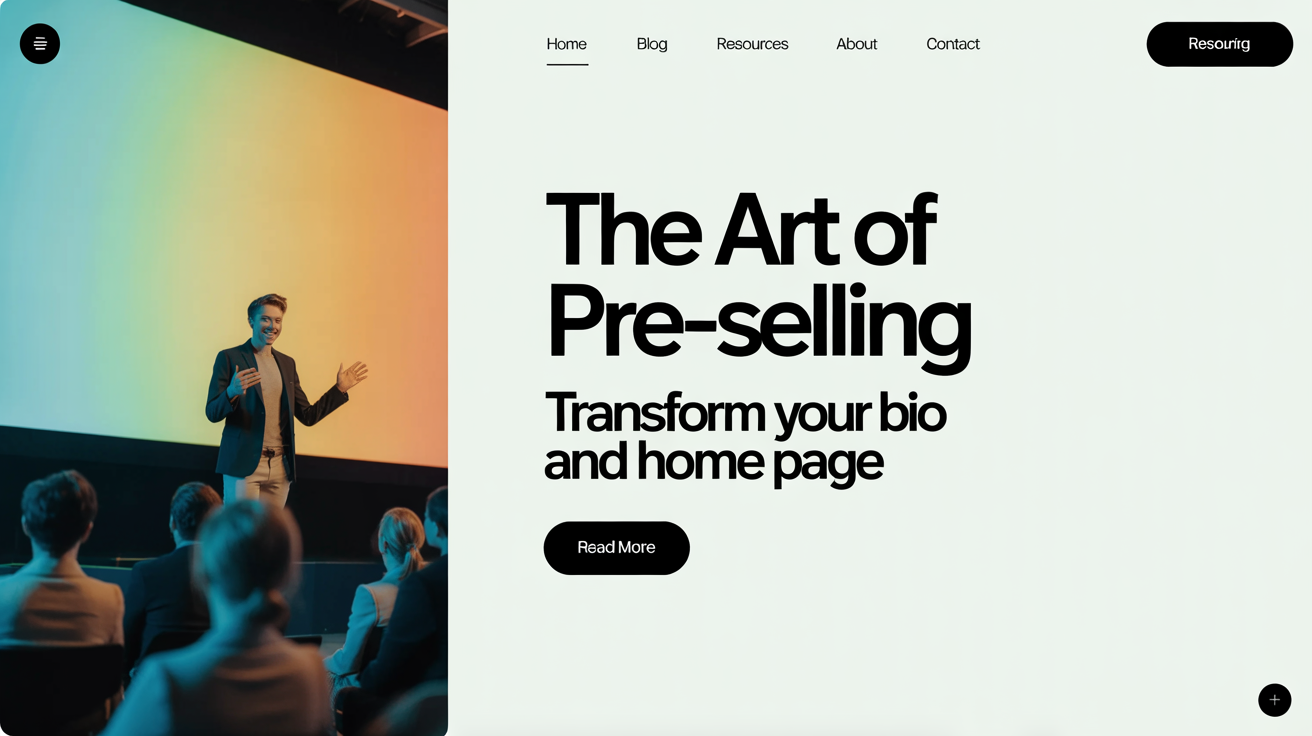 preselling bio home page