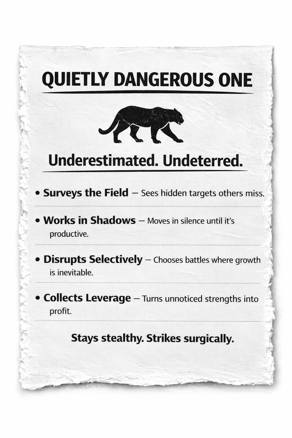 Quietly Dangerous One Authority Style