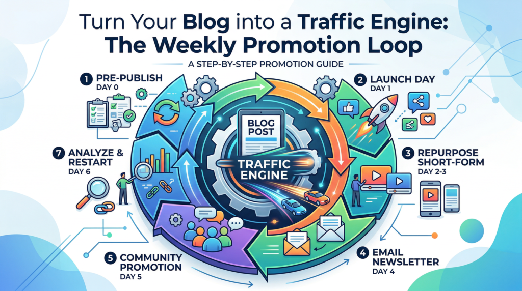Turn Your Blog Into A Traffic Engine: The Weekly Promotion Loop 2 weekly promotion loop